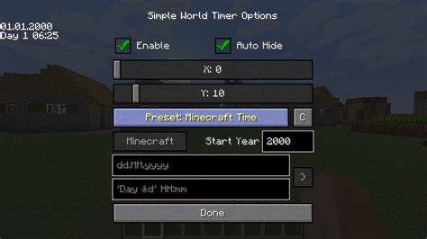 simple world timer mod minecraft.